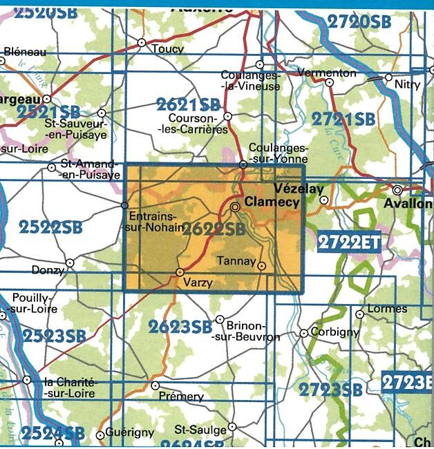 IGN - 2622 SB CLAMECY VARZY 1 25 000