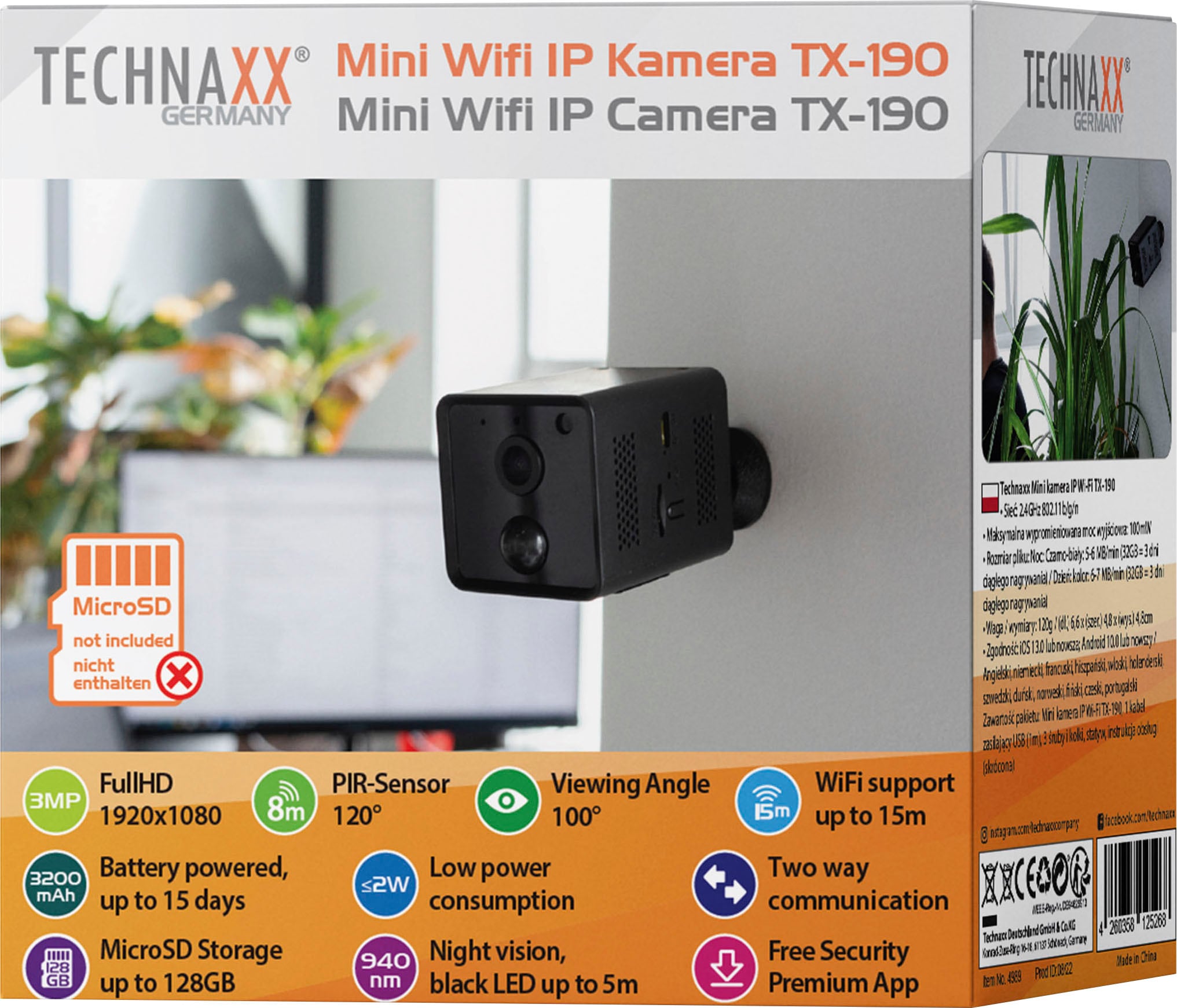 Technaxx Überwachungskamera »Mini Wifi IP Kamera TX-190« Innenbereich