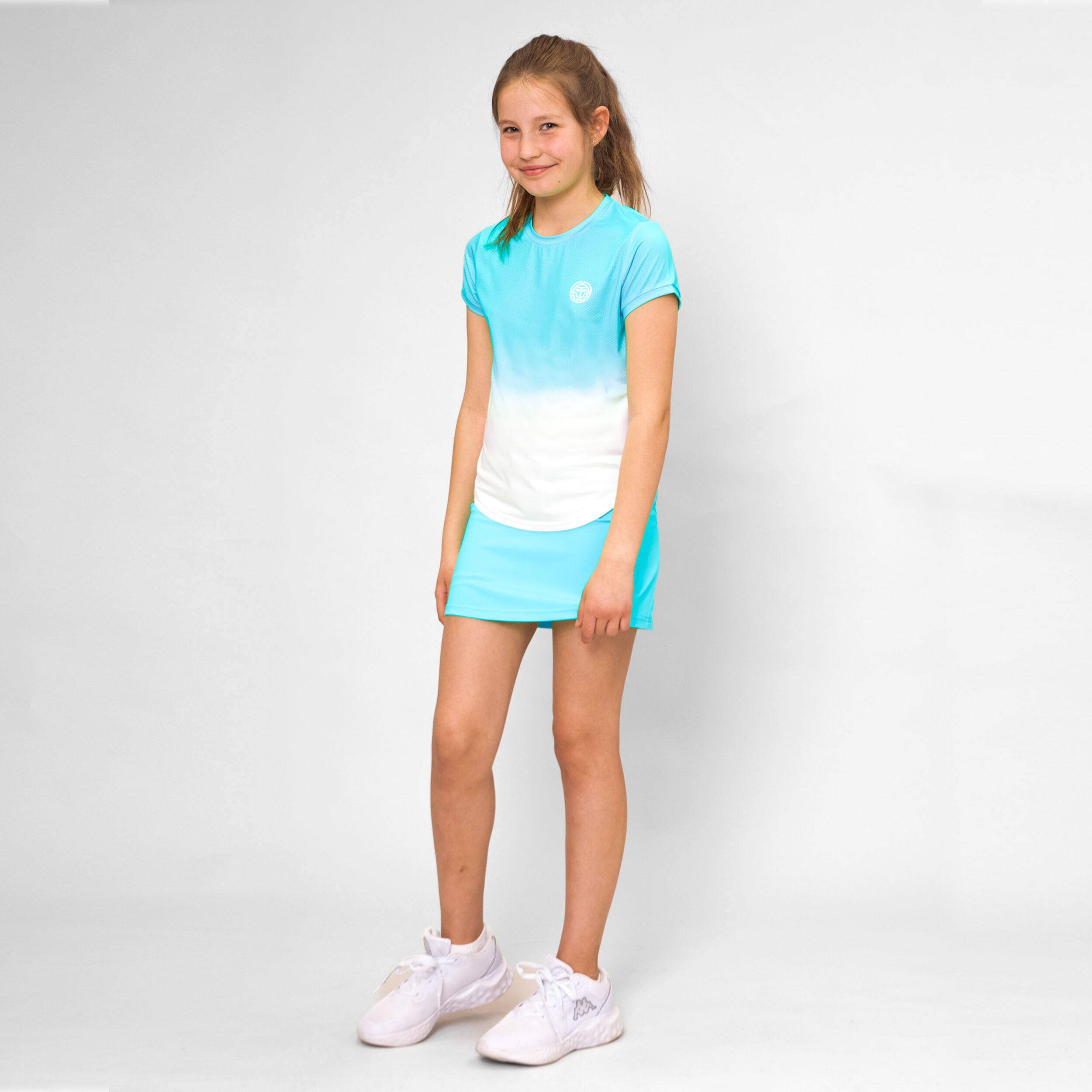 BIDI BADU Crew Gradiant T-shirt Filles - Turquoise , Blanc