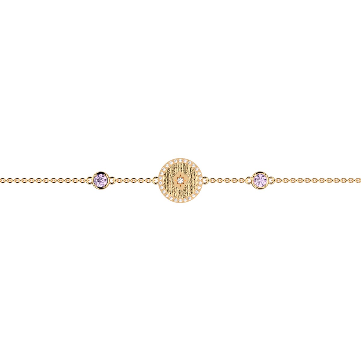 Bracelet souple Les Cadettes Birthstones JuinPierre de naissance Couleur Mauve Alexandrite