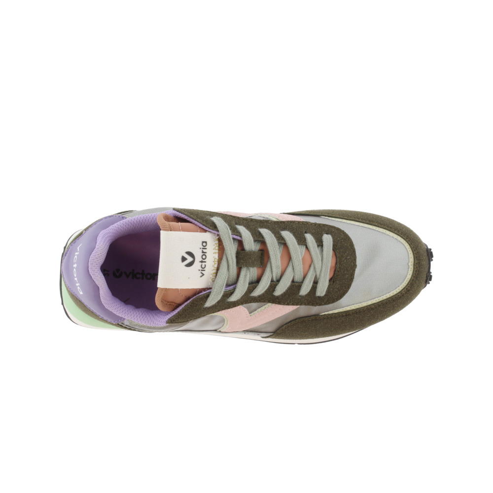 Tênis Victoria Astro em nylon com detalhes metálicos multicoloridos e sola serrilhada.