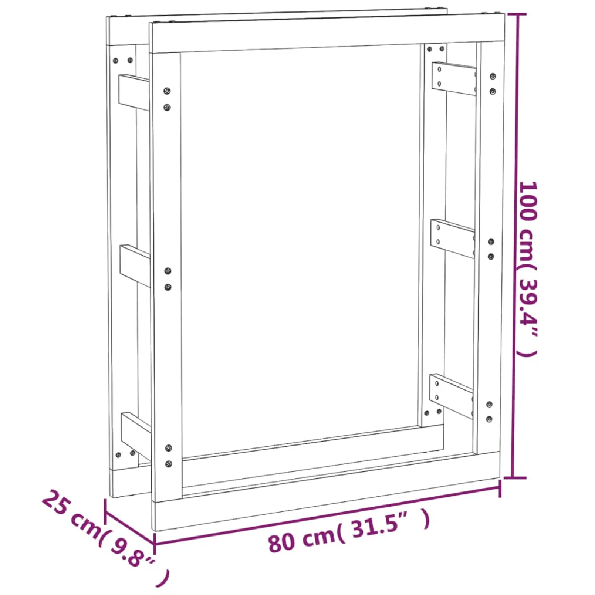 vidaXL Support à bois de chauffage Pin Marron Miel
