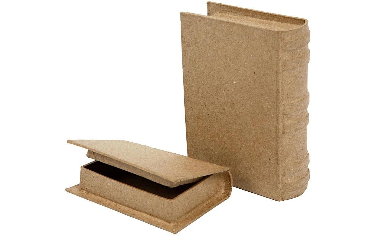 Papp-Schachtel Buch 2 StückSchachtel zum Bemalen