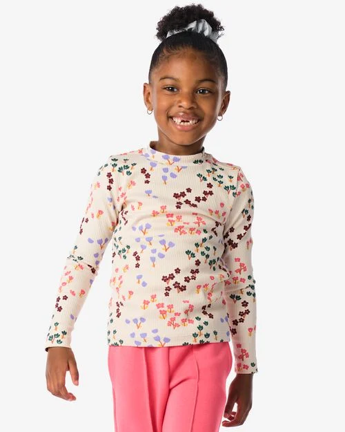 t-shirt enfant côtelé blanc cassé