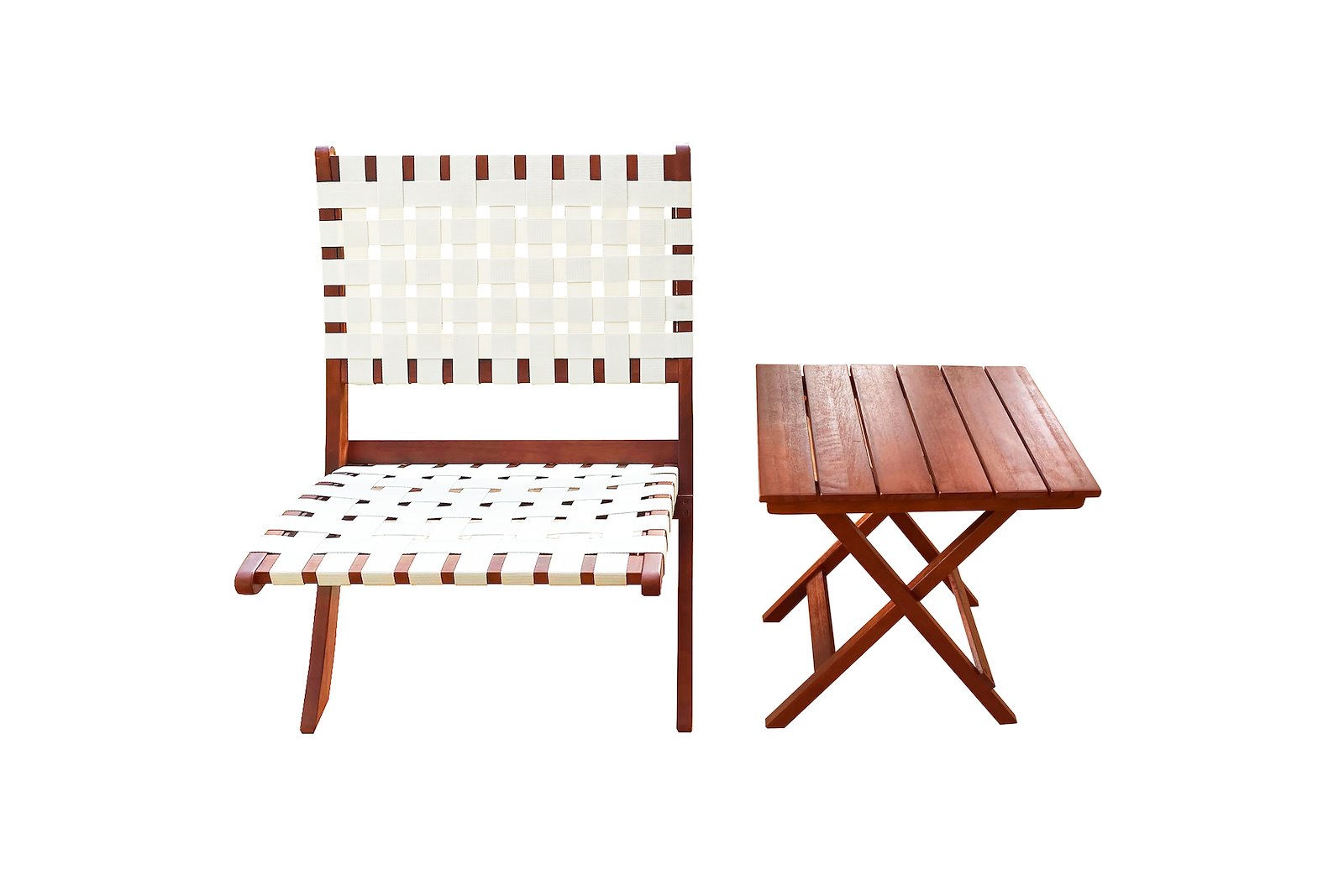 Portefino sammenleggbar stol Brunbeiset eucalyptus