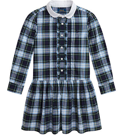 Polo Ralph Lauren Kleid - Navy/Grün Kariert m. Weiß