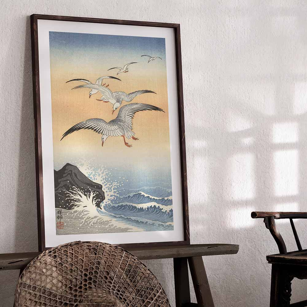 Poster Ohara Koson - Seagulls 50x70 cm