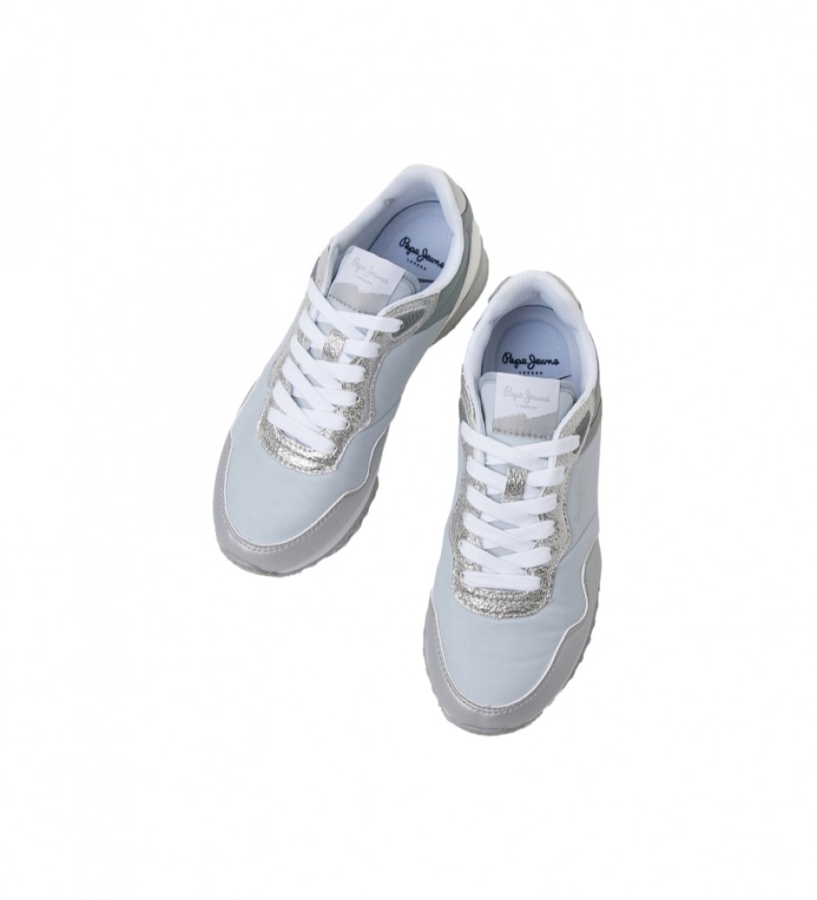 Tênis de corrida Pepe Jeans London Branco Prateado