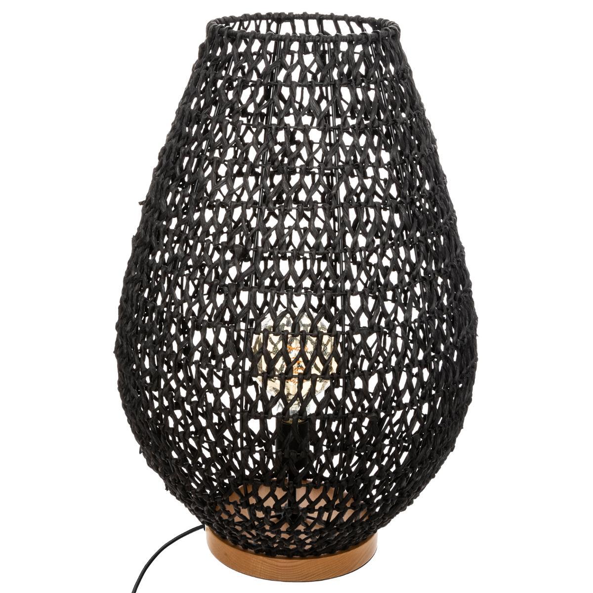 LAMPE METAL ET PAPIER ETEL NOIR H.55CM