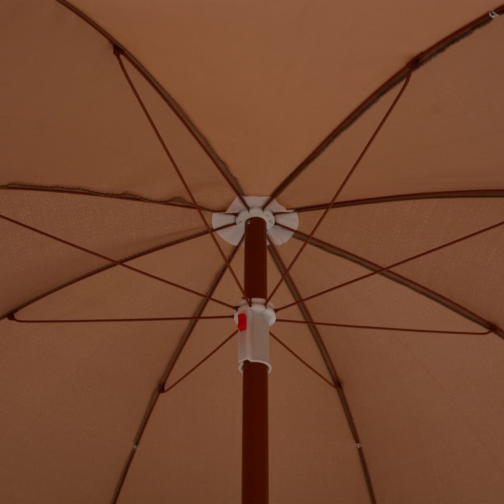 Parasol d'extérieur avec mât en acier 240 cm taupe