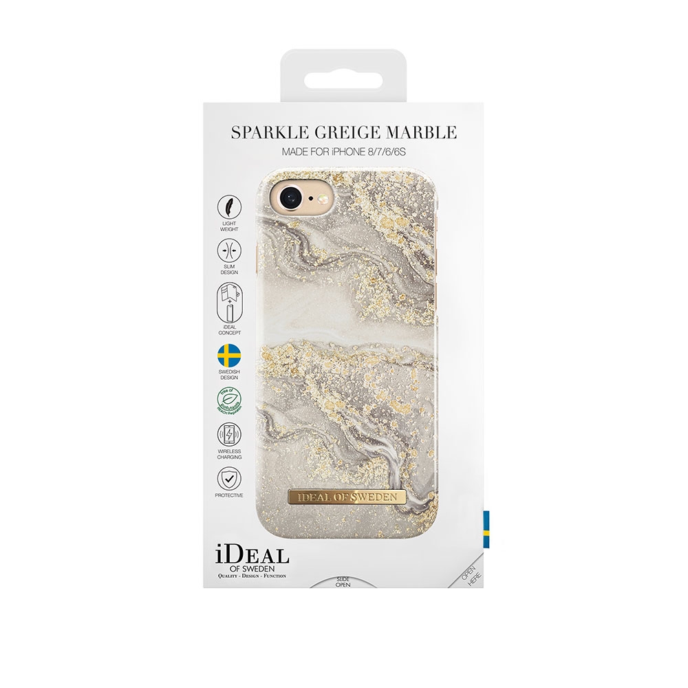 iPhone SE (2022/2020) / 8 / 7 / 6S Hardcase Hülle (IDFCSS19-I7-121) - Sparkle Greige Marble