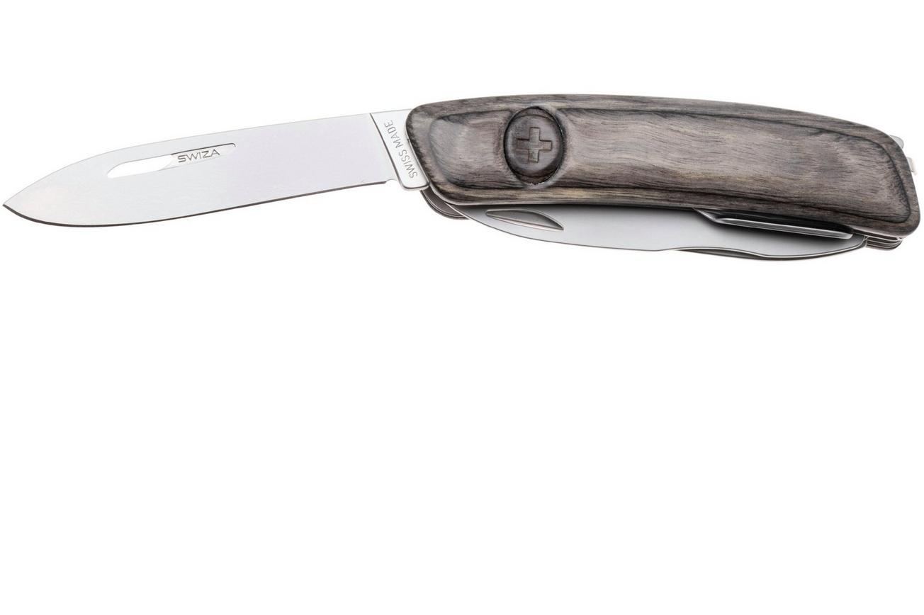 Swiza D08 R AM, KNR.0126.6510, Laminate Black, Zwitsers zakmes, 8 tools