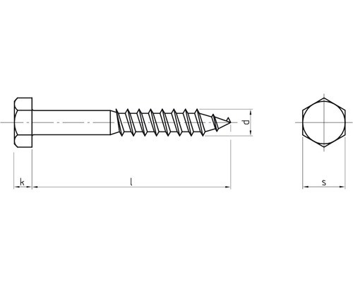 Houtschroef 6-kant DIN 571 12x160 mm RVS A2, 25 stuks