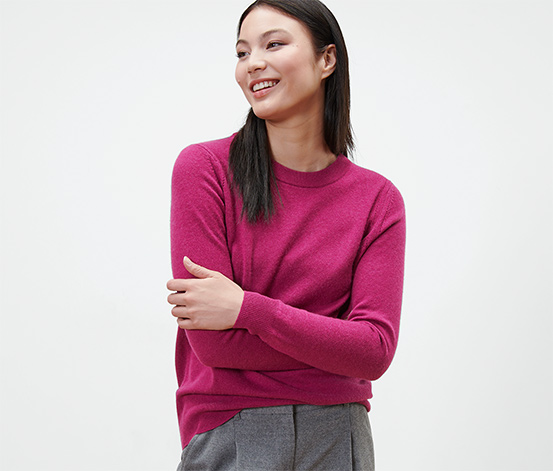 Feinstrickpullover mit Cashmere, berry