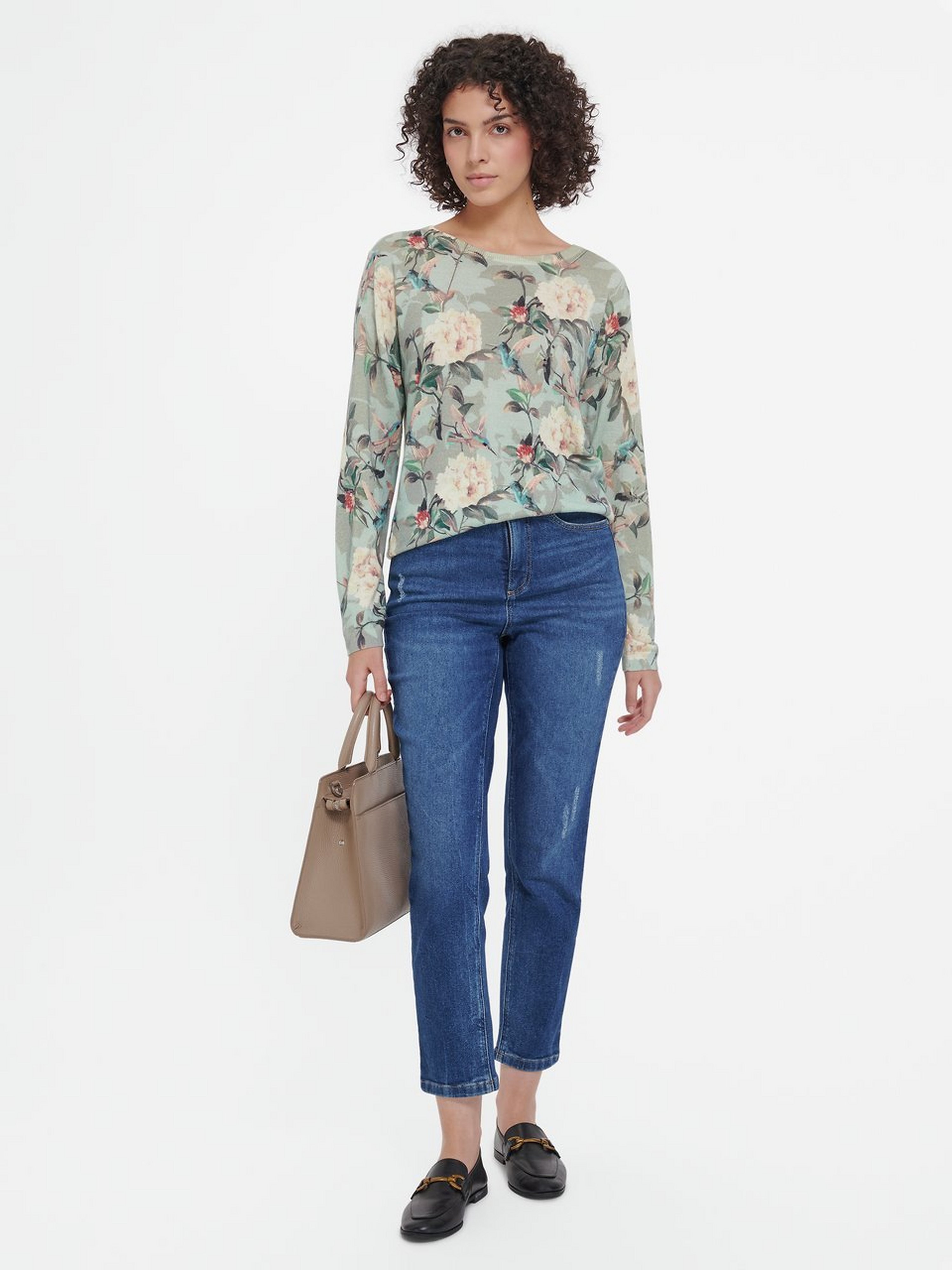 Rundhals-Pullover mit Allover-Muster
