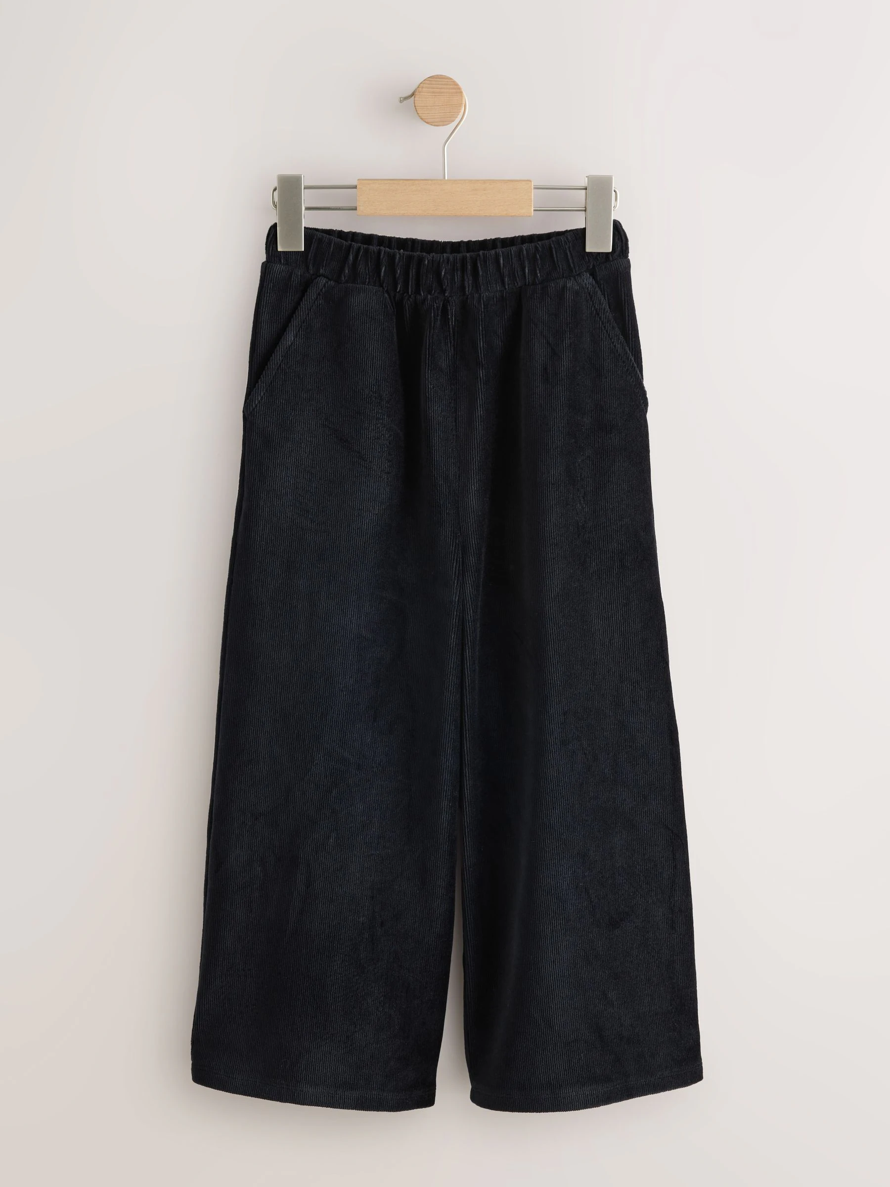 Zwart - Cord Wide Leg Trousers (3-16yrs)
