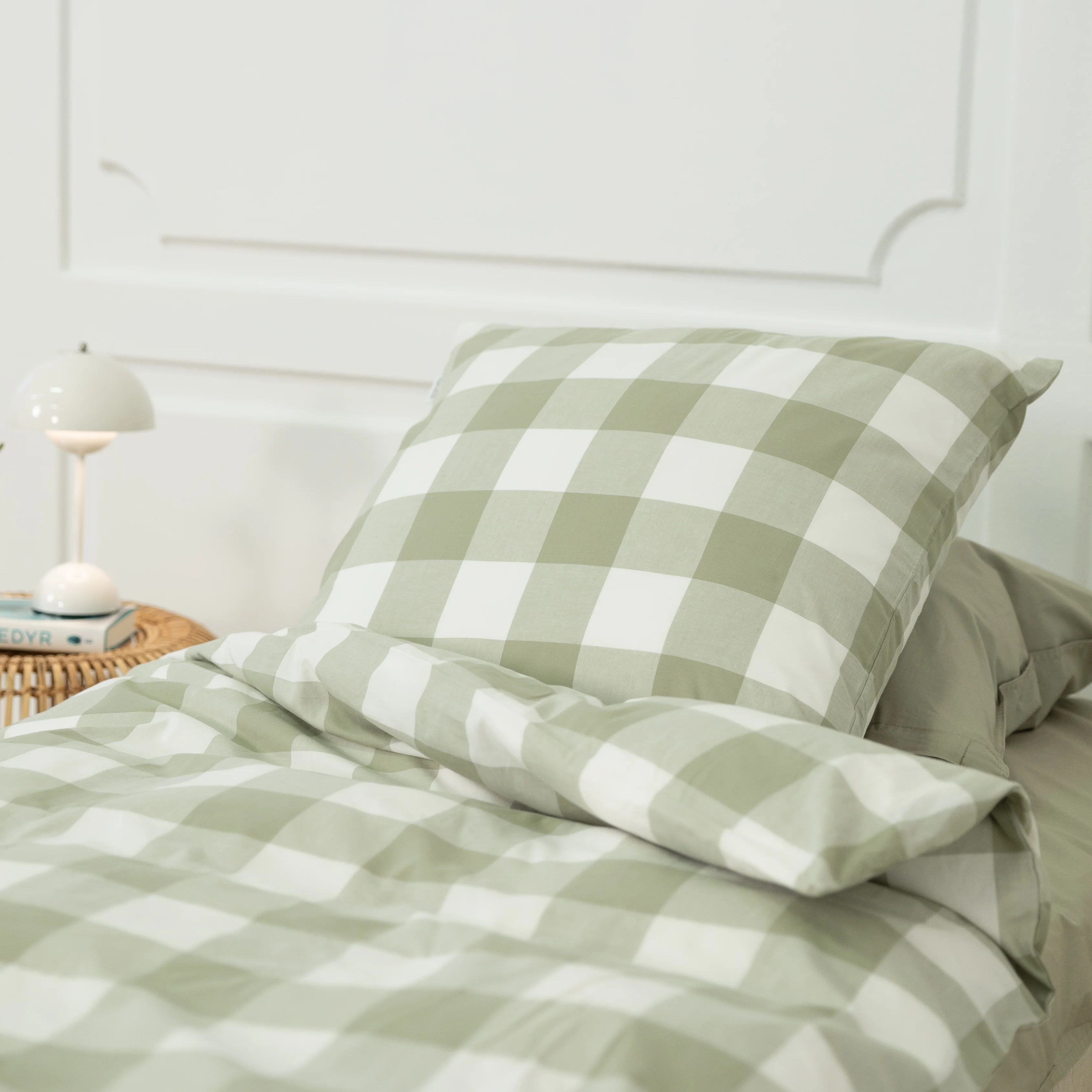 Omhu  Blok Tern sengetøj - Dusty Green