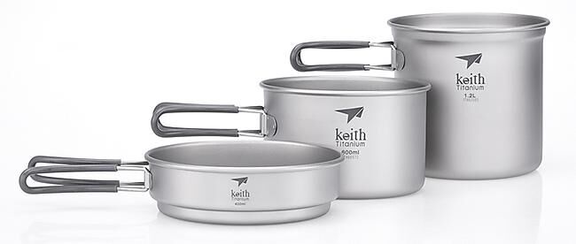 KEITH TITANIUM - SET DE CASSEROLES TITANE 3 PIECES