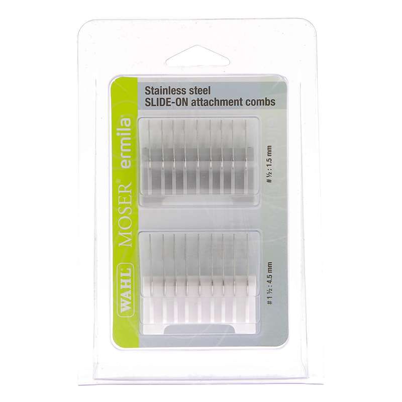 Lot de 2 Sabots pour tondeuse Wahl Ermila Moser 1400 Métal 1,5 et 4,5 mm