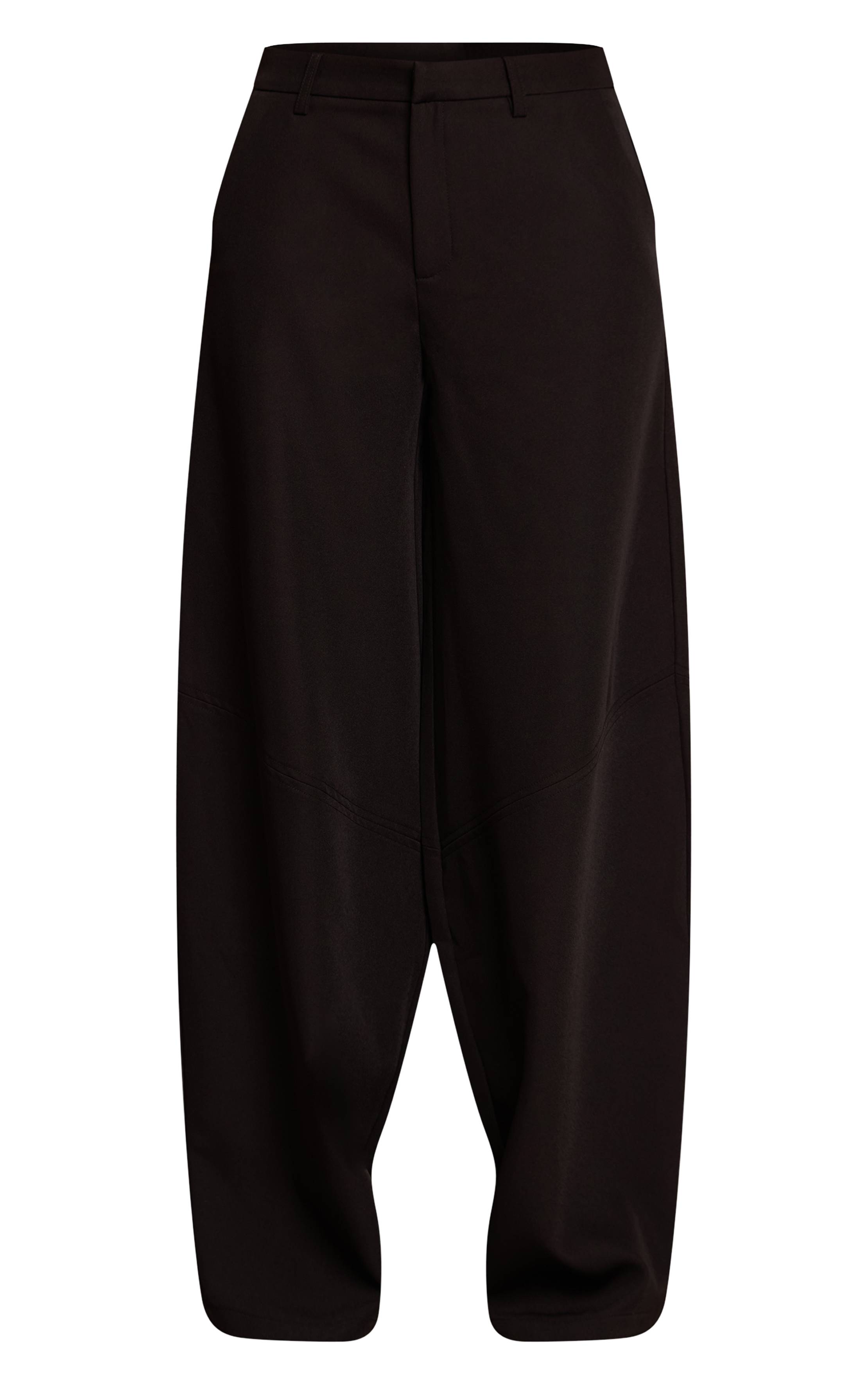 Noir Pantalon Ballon Tissé À Détails De Coutures