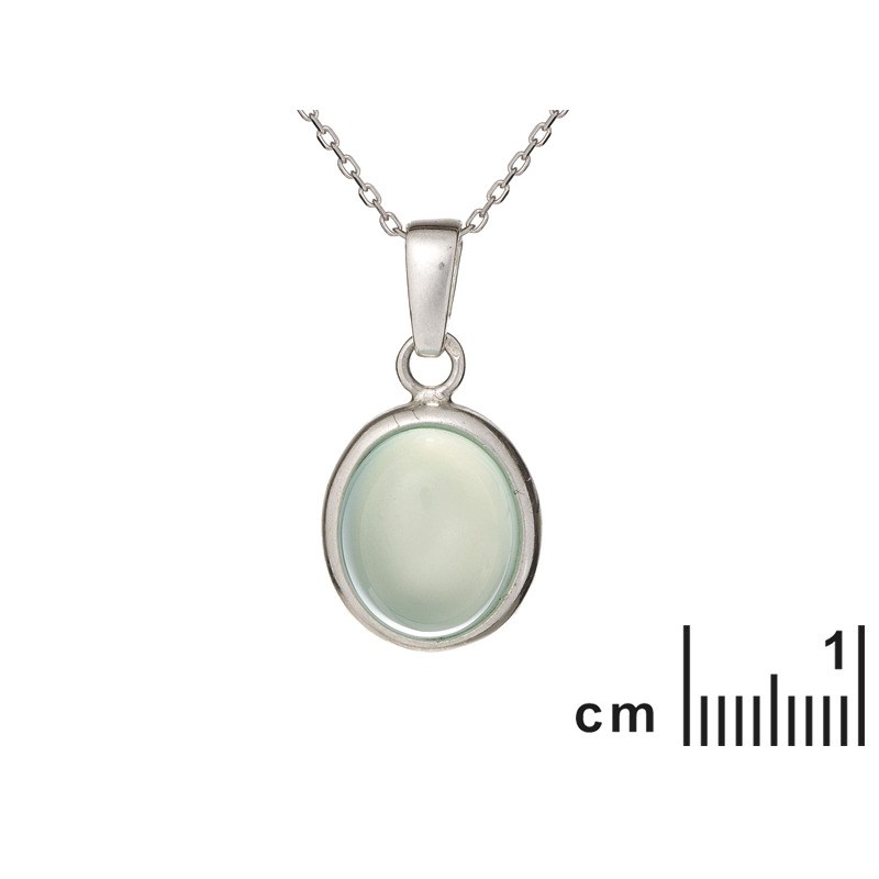 PENDENTIF AGATE NATURELLE TEINTEE AQUA ARGENT