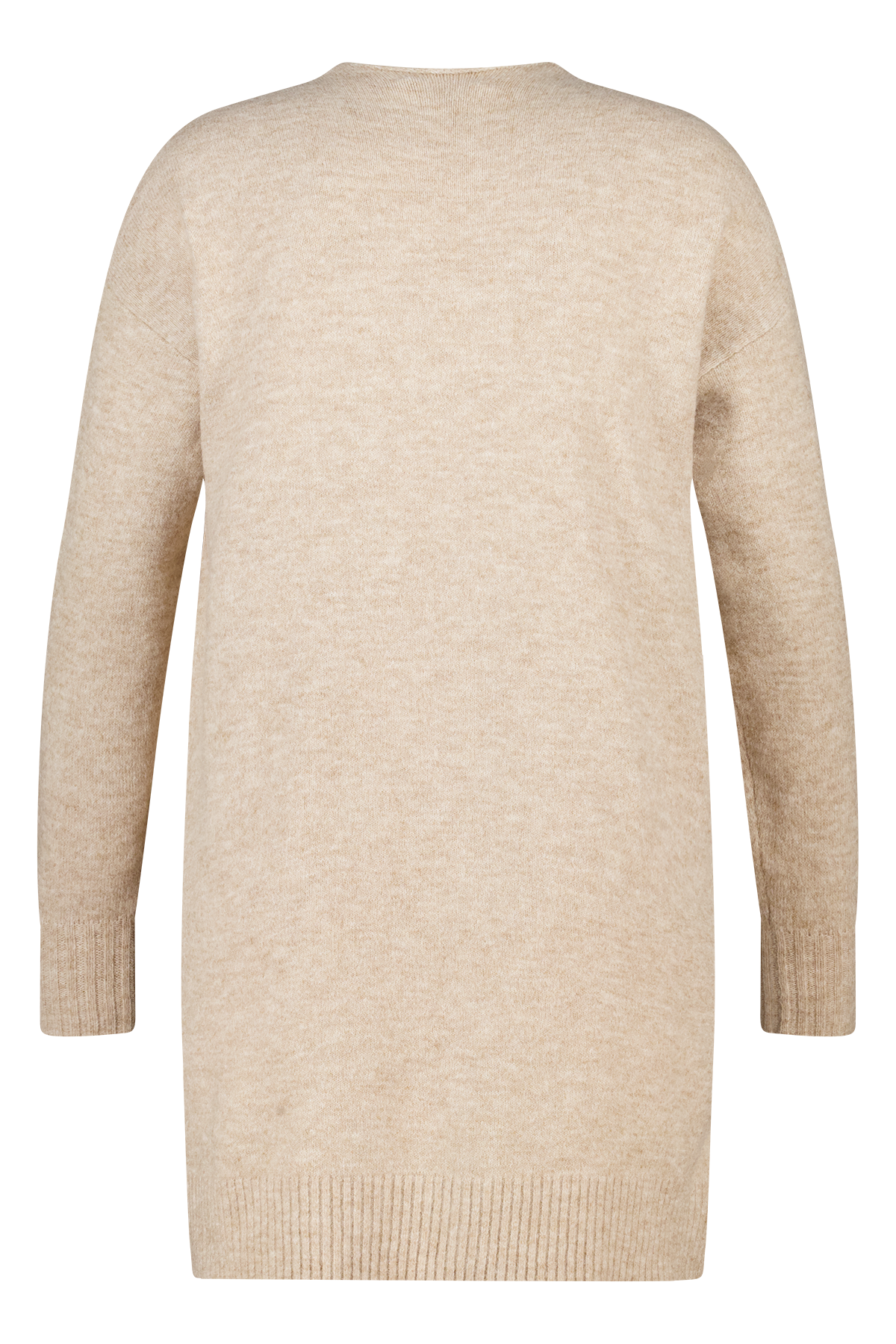 Halflang vest met steekzakken sand melange