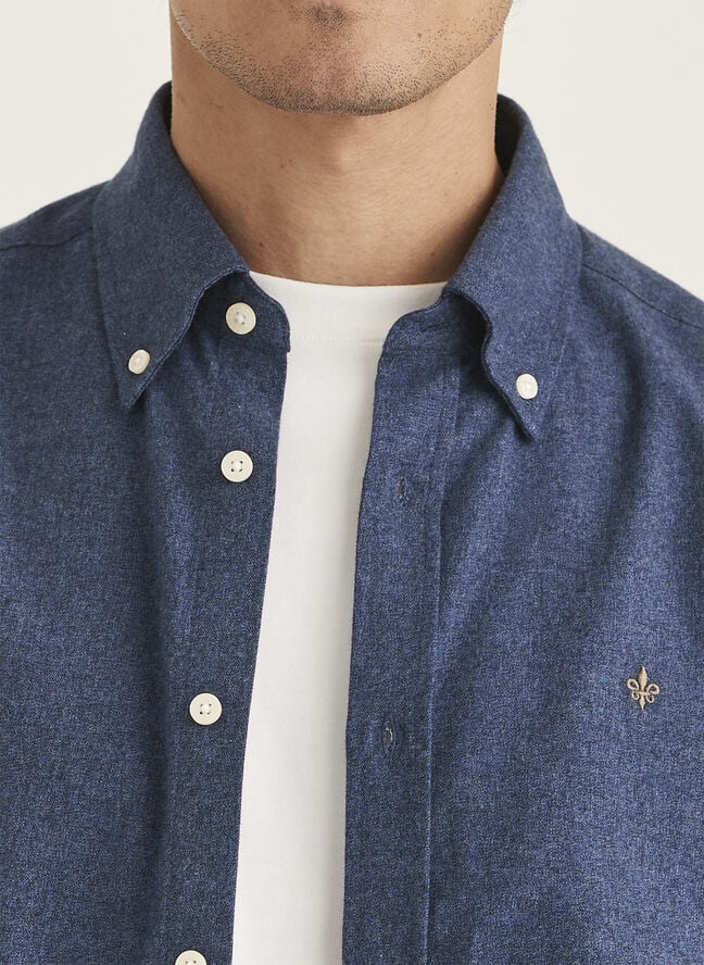 Morris Stockholm Watts Flannel Shirt-Slim Fit / 60 Navy / S Navy