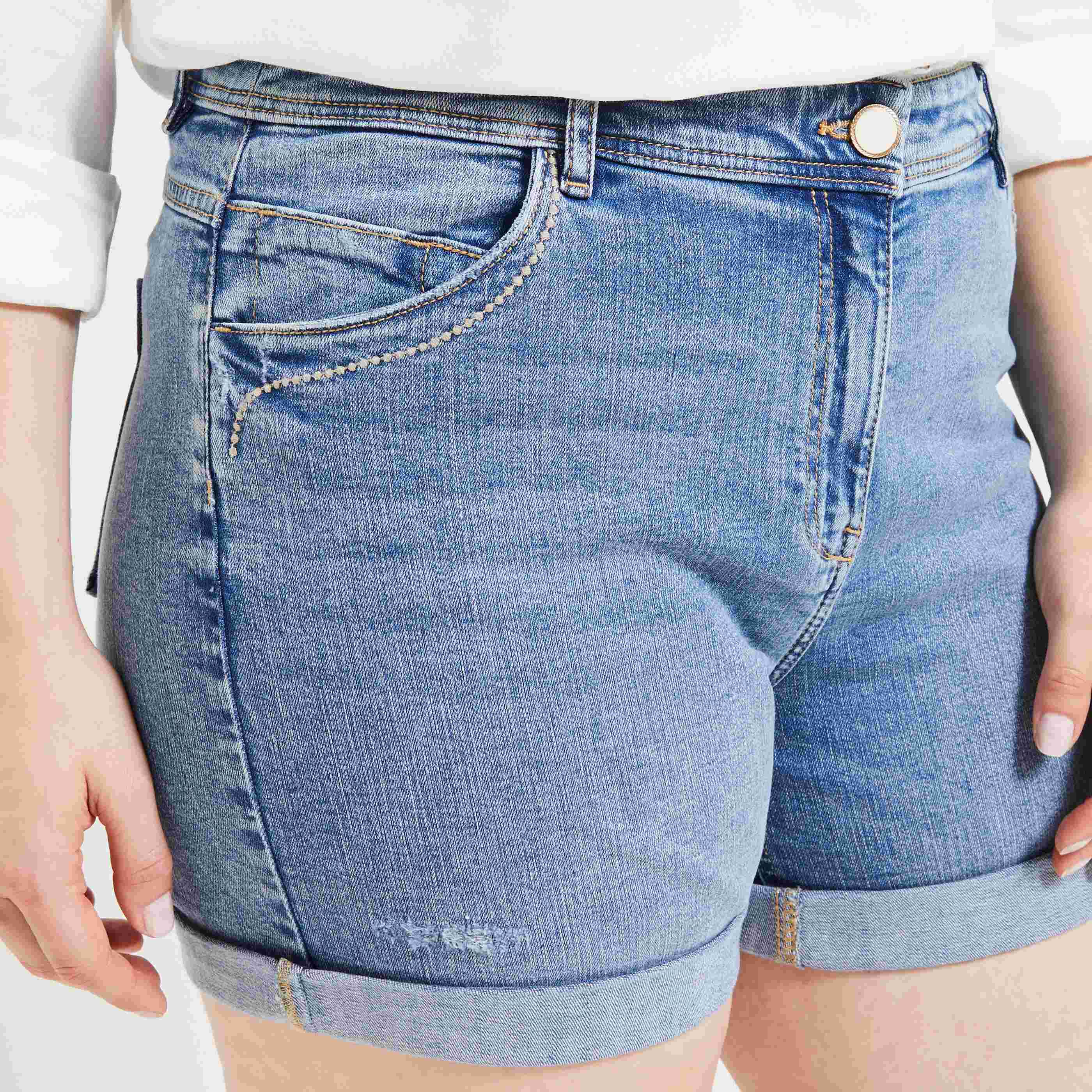 Short en jean femme BRAZIL - STONE