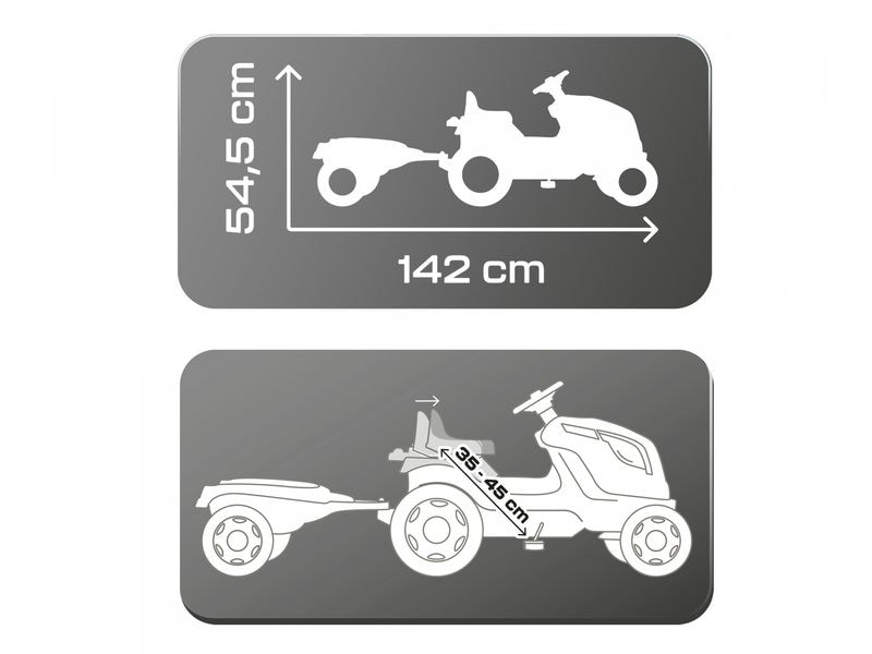 Smoby Traktor Farmer XL Schwarz Aufsitztraktor mit Anhänger
