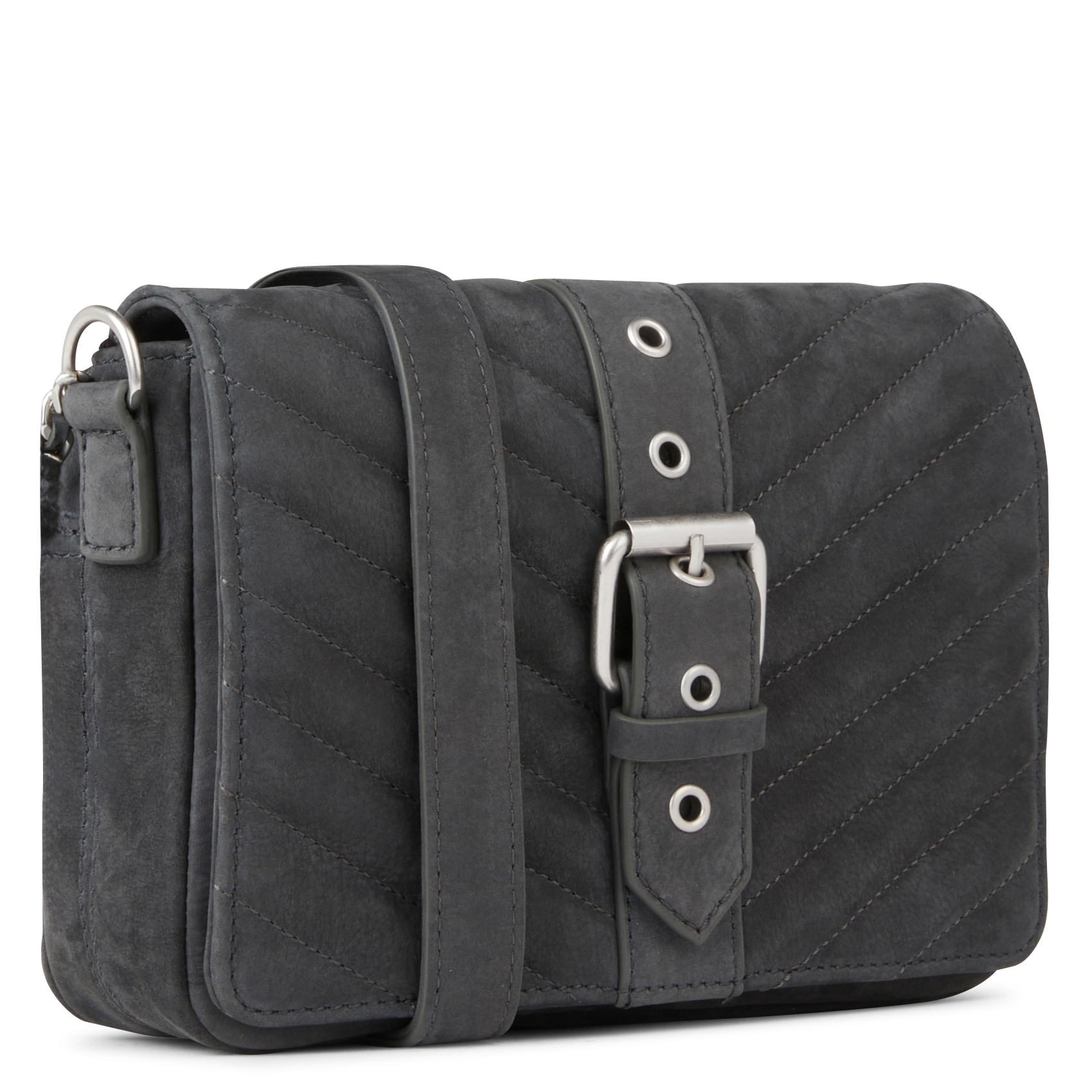 1440 - Sac bandoulière en cuir matelassé | Gris