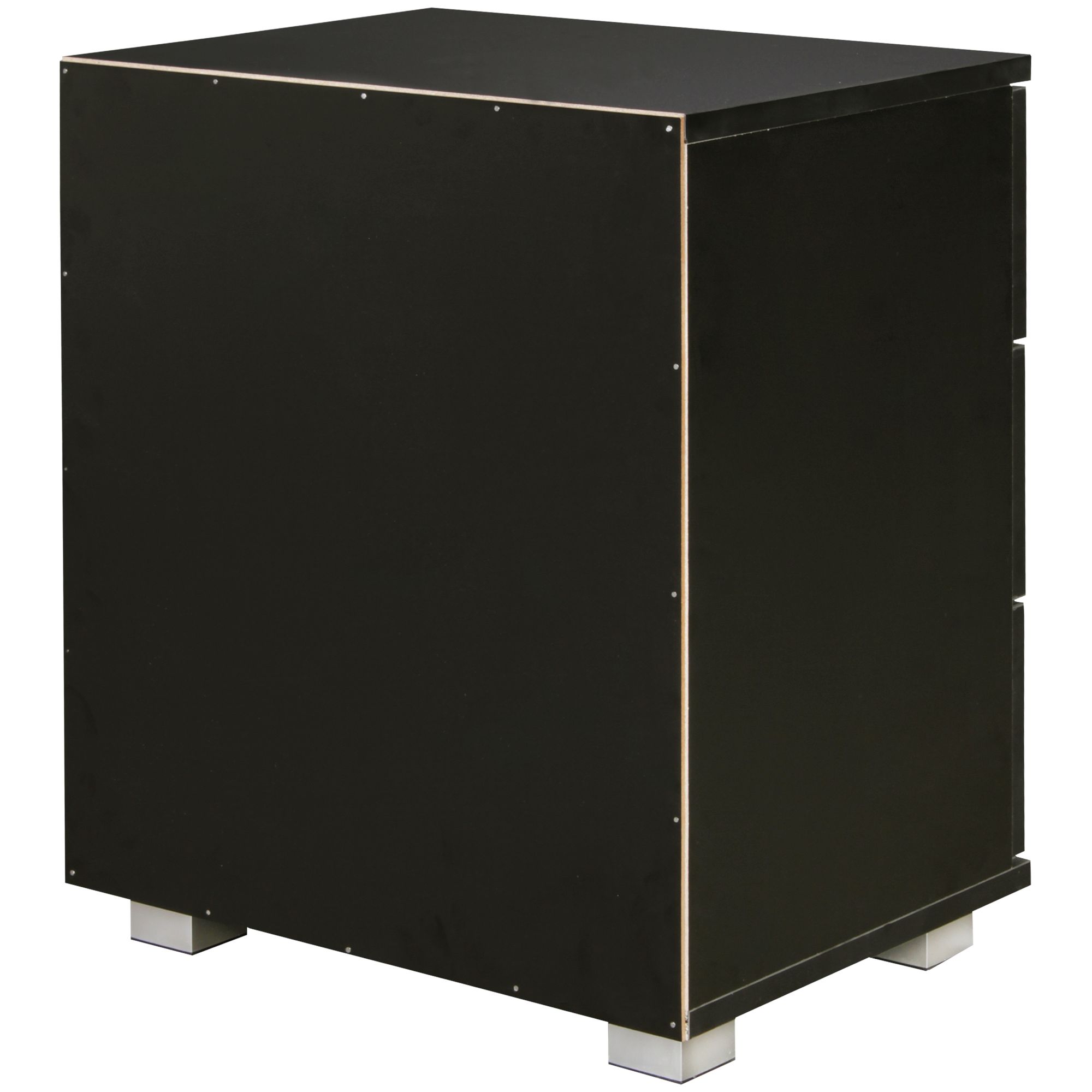 KADIMA DESIGN Nachtkonsole ANAPO Holz: Modern, 4 Standfüße, Schwarz/Silber, melaminharzbeschichtet