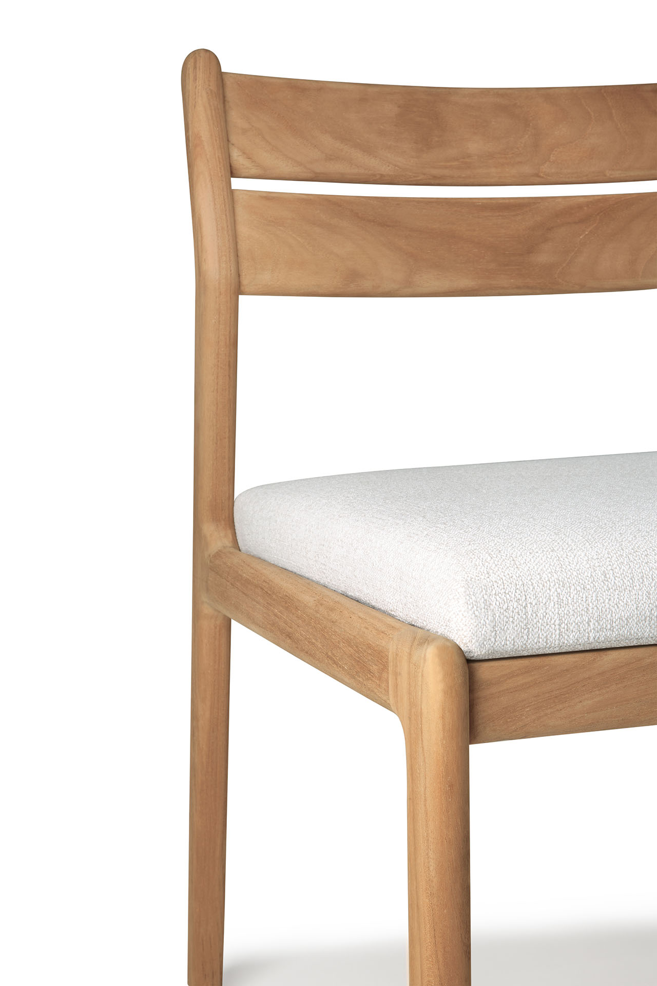 Teak Jack stoel zonder armleuning - outdoor - met off white kussen