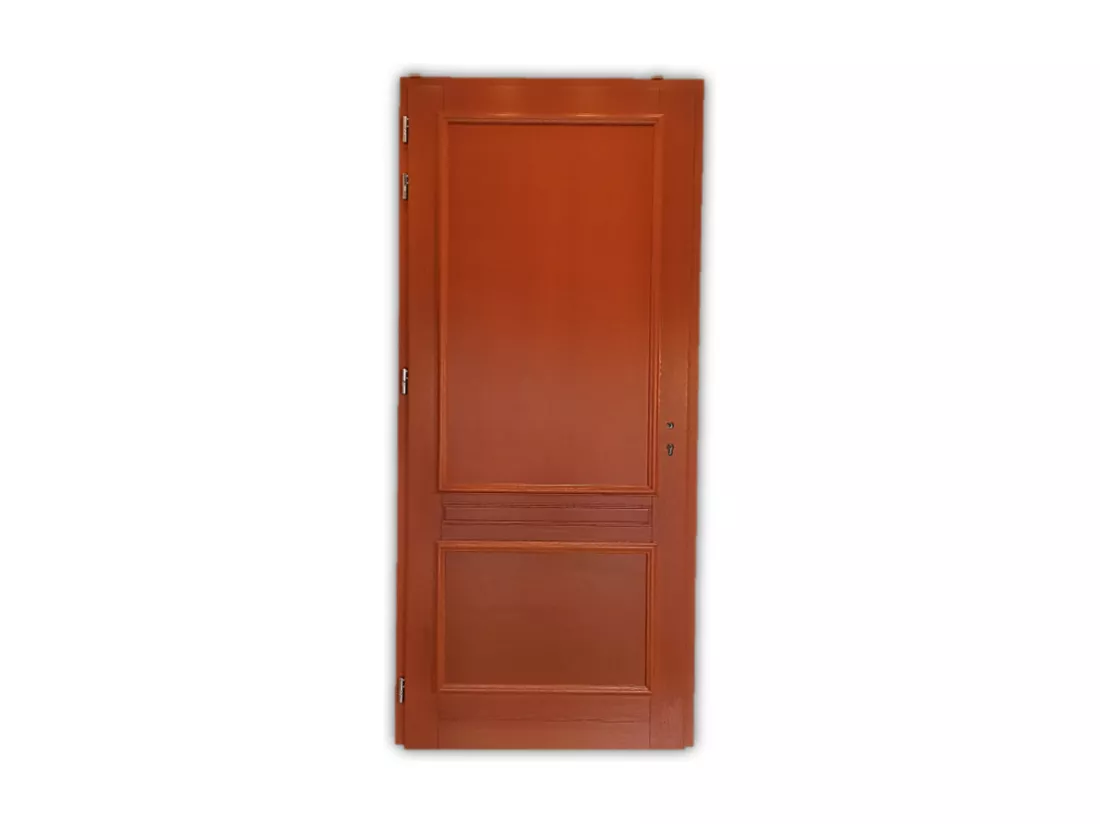Porte D'Entrée Bois Pleine, Safran, H,215Xl,90 P, Droit Côtes Tableau