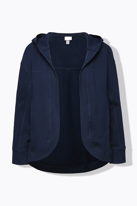 Sweatjacke, Kapuze, offene Jacke, Biobaumwolle