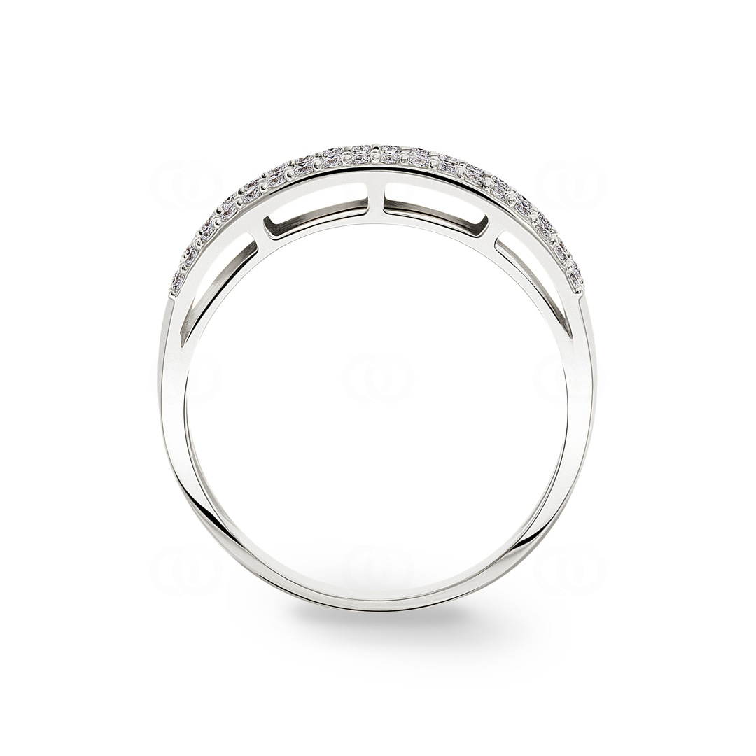 0.47 Karat Baguette & Diamantring 750/18 K Weissgold