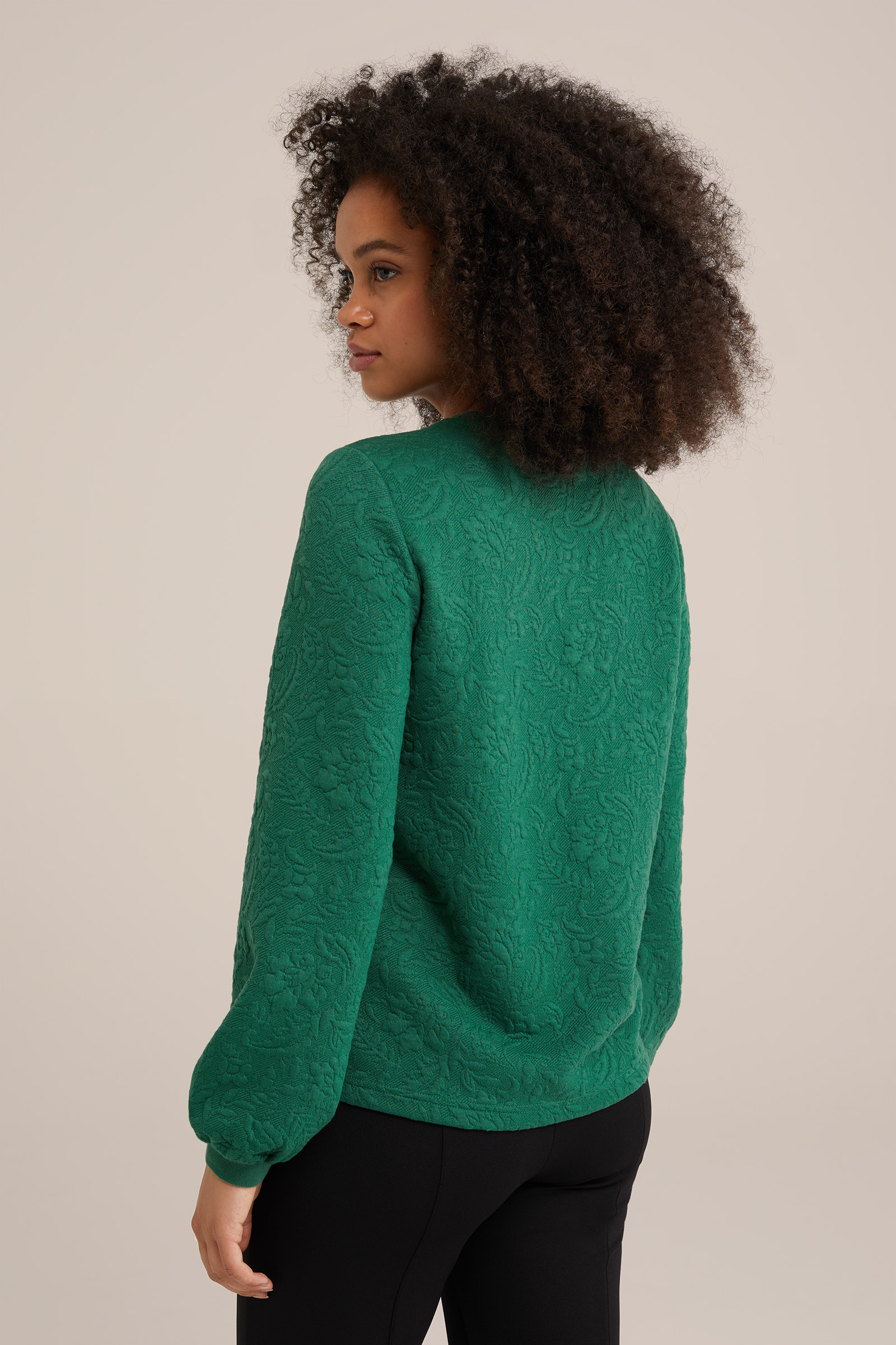 sweater met structuur WE Fashion Donkergroen