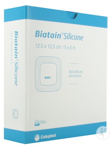 Coloplast Biatain Silicone Pansement Mousse Adhésif Silicone 12,5x12,5cm Pièces 10 (3436)