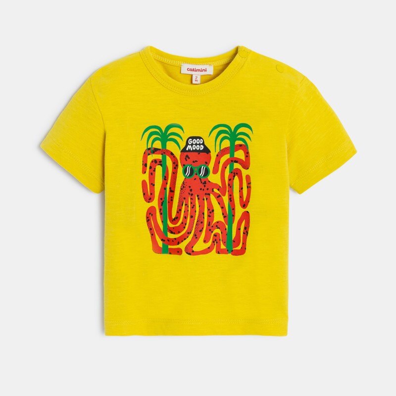 T-shirt bébé garçon jaune pieuvre Catimini Jaune