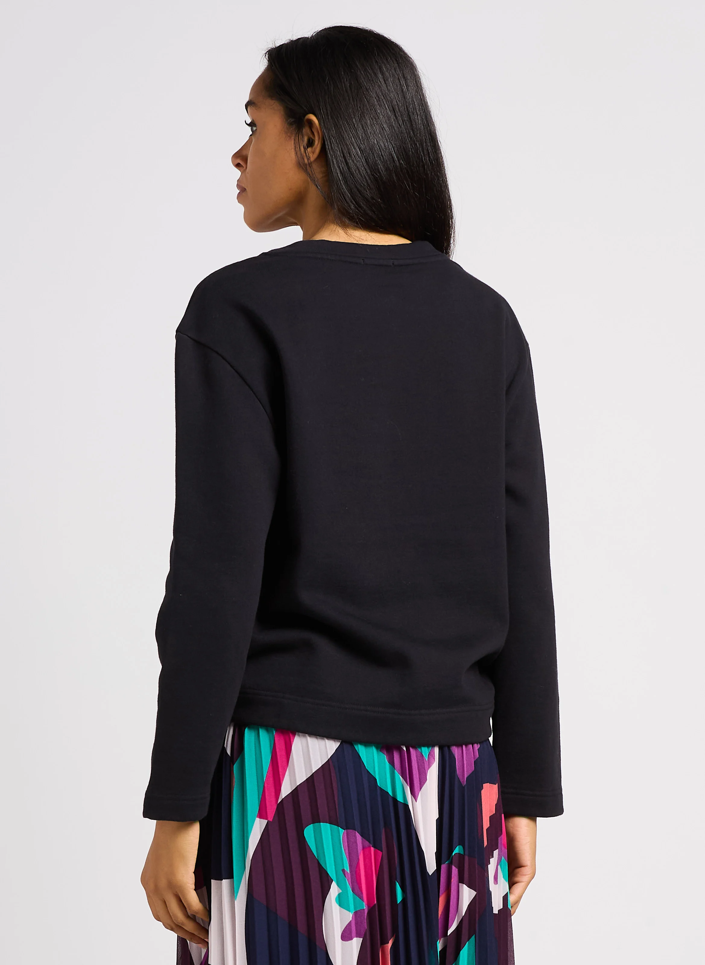 MAMOUR - Sweat oversize col rond en coton mélangé | Noir