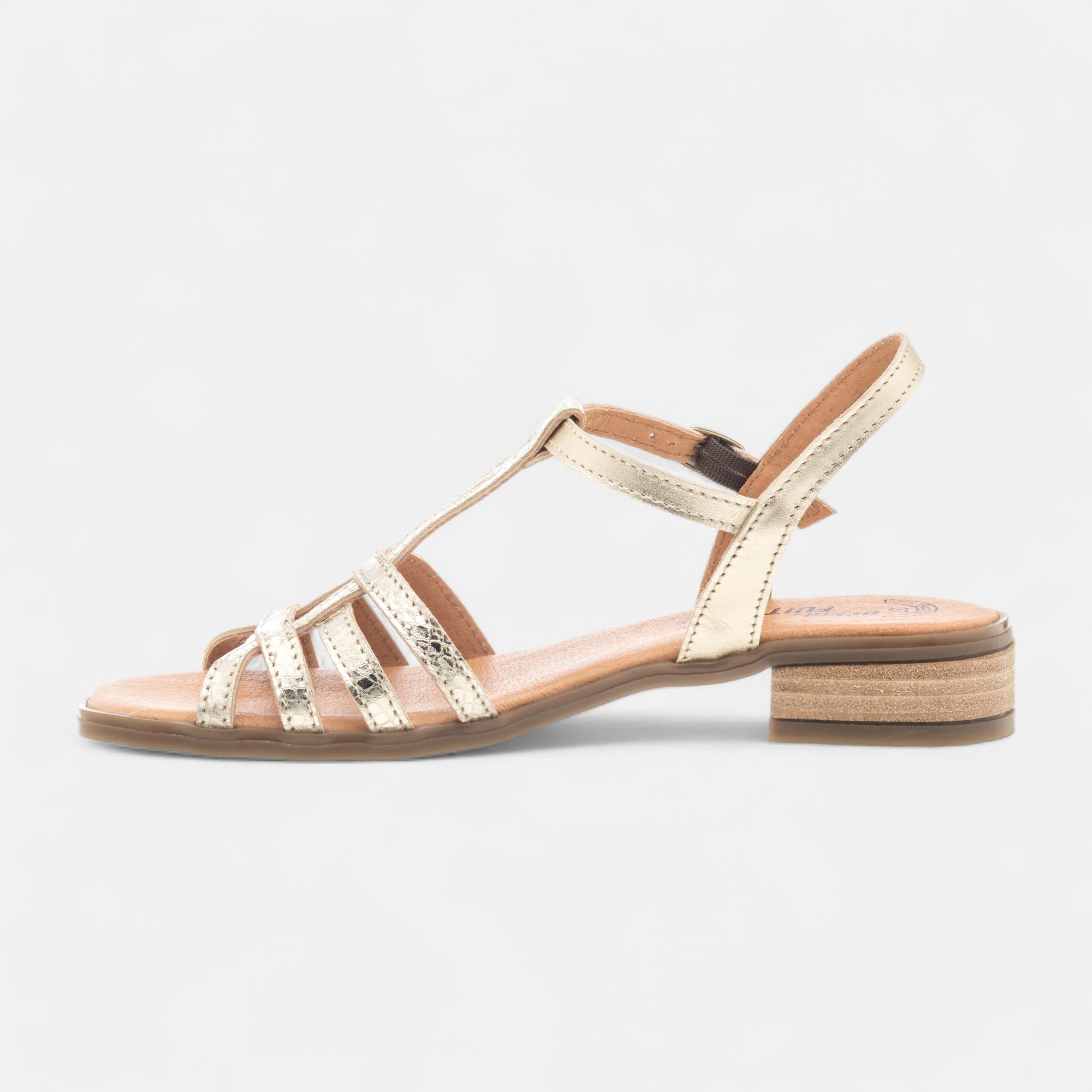 Nu-pieds Femme en cuir or