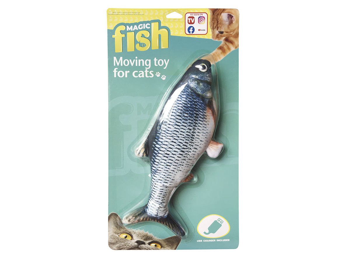 BRINQUEDO MAGIC FISH PRATEADO 32X13X5