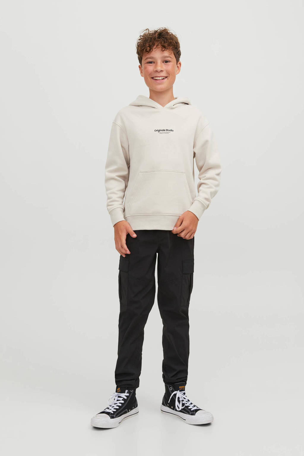 JACK & JONES hoodie JORVESTERBRO met tekst offwhite
