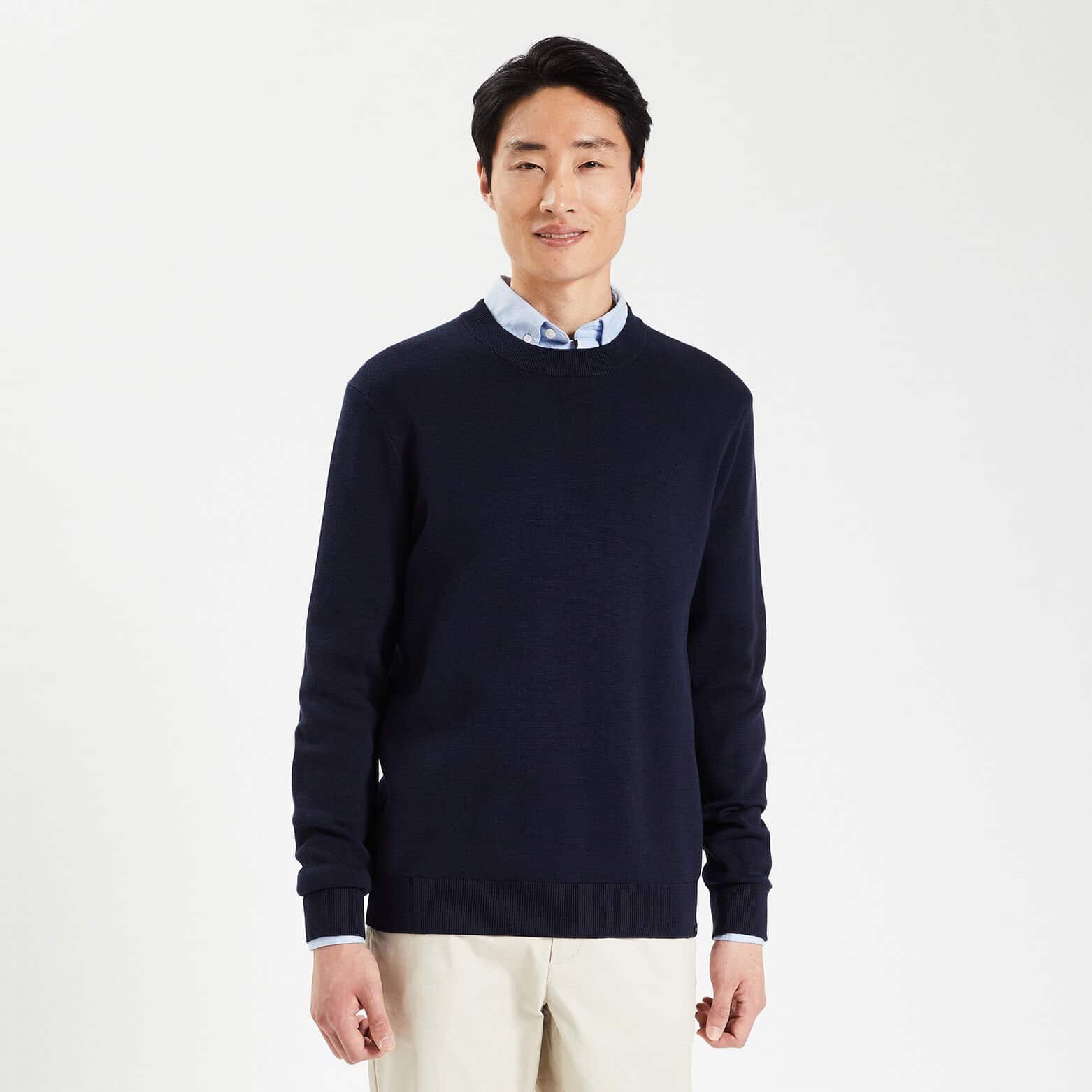 Pull uni 'le parfait by JULES' Bleu moyen