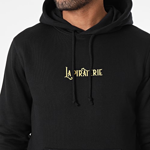 Sweat Capuche Wave Noir Doré