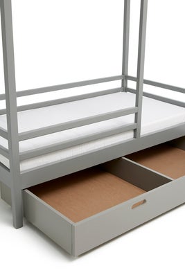 Minitude Nordic Jax Husseng 70x140 & BabyMatex Soft Plus Madrass + Sengeskuff, Grå