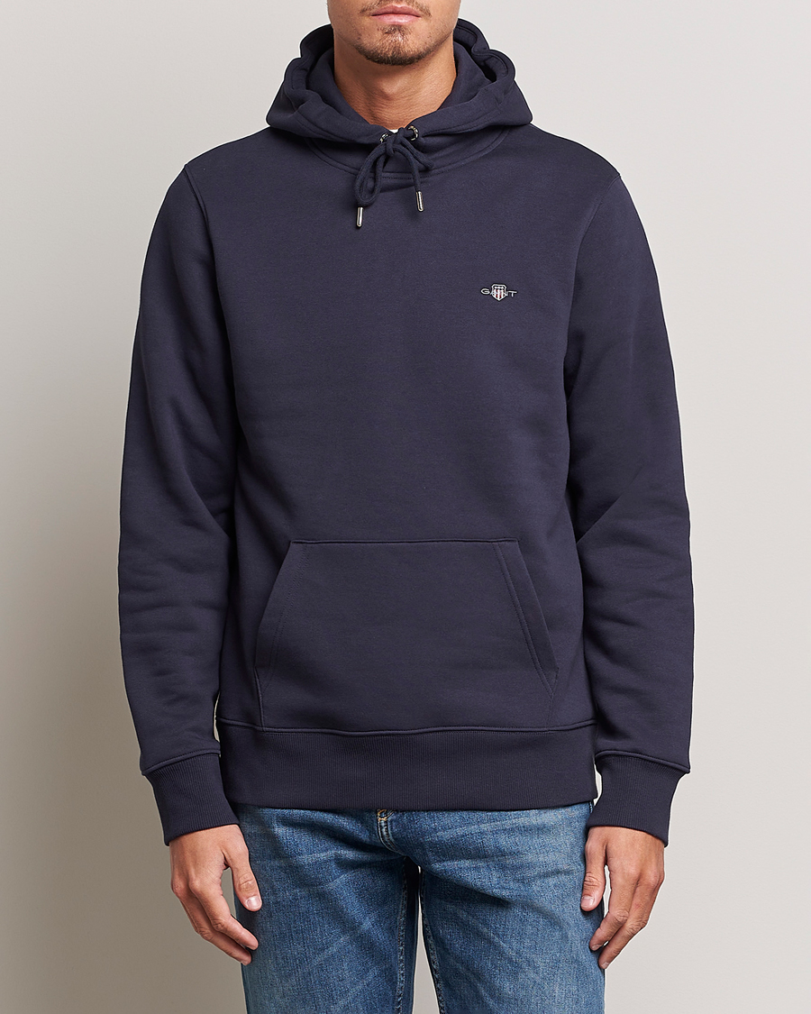 GANT Original Shield Logo Hoodie Evening Blue