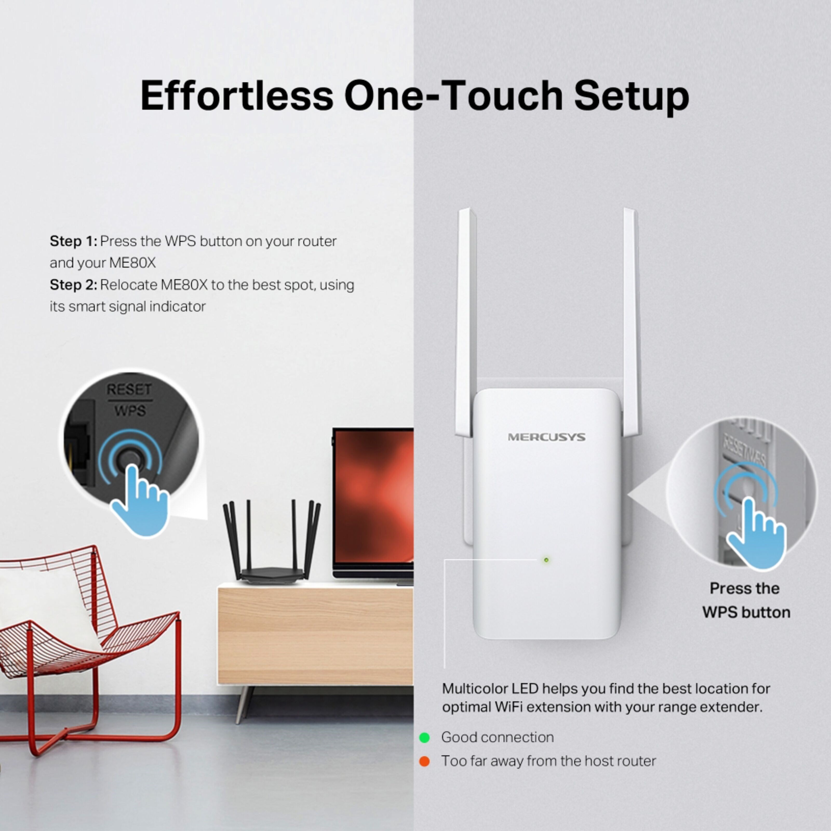 Mercusys ME80X Wi-Fi 6 Repeater AX3000