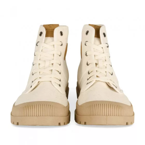 Baskets BEIGE Homme motif Uni Lacets - PATAUGAS