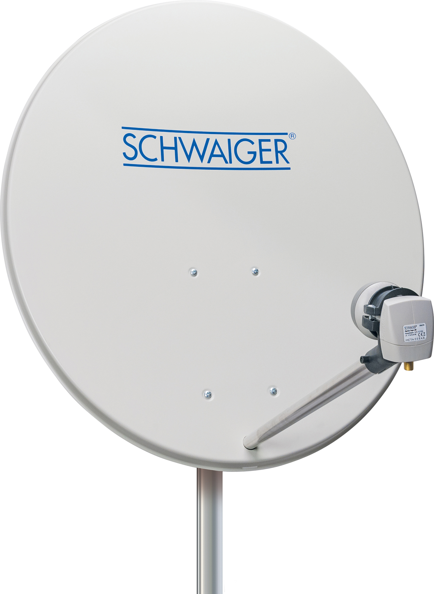 Schwaiger SPI993 lichtgrijze 80 cm schotel met lnb