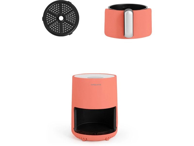 Create Heissluft-Fritteuse Air Fryer Terrakotta 1.5 l Kompakter Air Fryer für fettarmes Frittieren und Backen